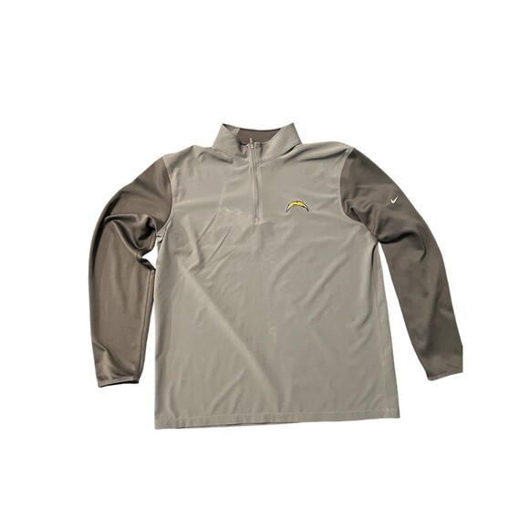 Nike Golf Dri Fit Jacket 1/4 Zip Mens Large Gray Pullover NFL Football Chargers - Picture 1 of 10